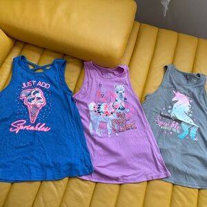 Wonder Nation Kids Graphic Tank Tops - Blue, Purple, Gray nwot sz 10/12